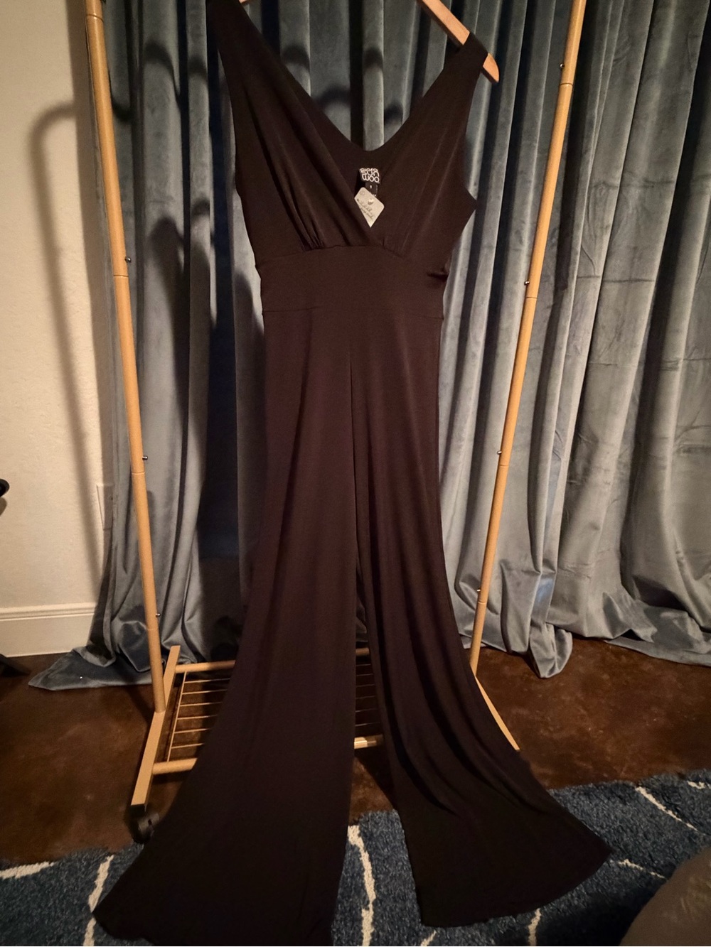 Clara Sun Woo Black Wide-Leg Jumpsuit